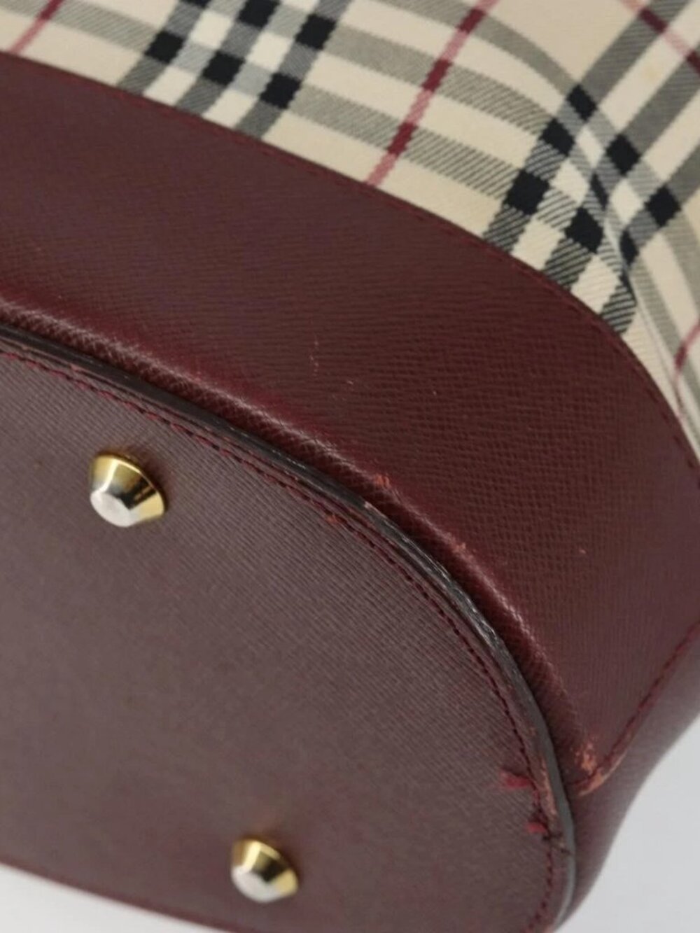BURBERRY Nova Check Tote Bag Canvas Leather Beige Gold - Picture 4 of 16